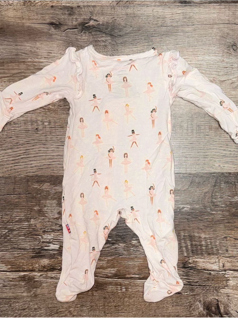 Magnetic Me Tutu Twirls Soft Pink Ballerina Print Footie - Picture 3 of 4